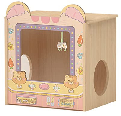 Zoeyilan Hamsterhaus, Hamster-Holzhaus, Hamster-Versteckhaus, großes, bissfestes, bodenloses Hamsterhaus aus Holz