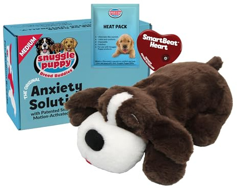 Snuggle Puppy Original Kuscheltier mit Herzschlag für Hunde – Beruhigendes Hundespielzeug gegen Angst & Stress, Trainings- und Komfortspielzeug, Farbe Pitty