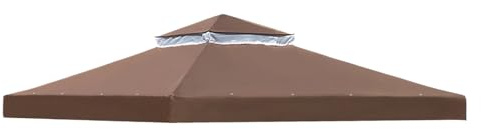 Pabellón de repuesto – Resistente a la intemperie de doble nivel de tela para el techo | Universal 10 x 10 – Cubierta para terraza cubierta, pérgola de jardín trasero, barbacoa Terrace Pavilion