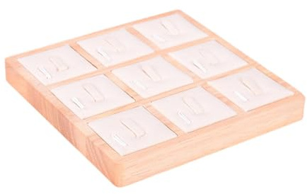 rockible Vassoio Porta Anelli, Porta Orecchini, Collana, Gemelli, espositore per Gioielli, per cassetti da banco, Esposizione di Vendita, Beige