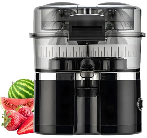 SHRGOMPIT Electric Citrus Juicer – Dual-Head Efficient Squeezing for Oranges & Lemons, Quiet High-Speed Operation Ideal for Home Kitchens and Coffee Shops(Black)