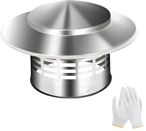 Generico 75 110 160 200 250 300mm Fumaiolo Comignolo in Acciaio Inox 304 Terminale Canna Fumaria Camino Cappello Testa Tappo di Sfiato per Tetto Anti-Uccelli Ventilazione(250mm/10in)