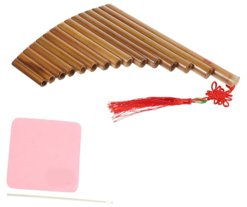 GARVALON Traditionelle Panflöte aus Bambus Handgefertigtes Holzblasinstrument Stimmstöpseln Leichtes Tragbares Bildungsinstrument für Anfänger und Musikliebhaber Zufällige Zufällige Farbe