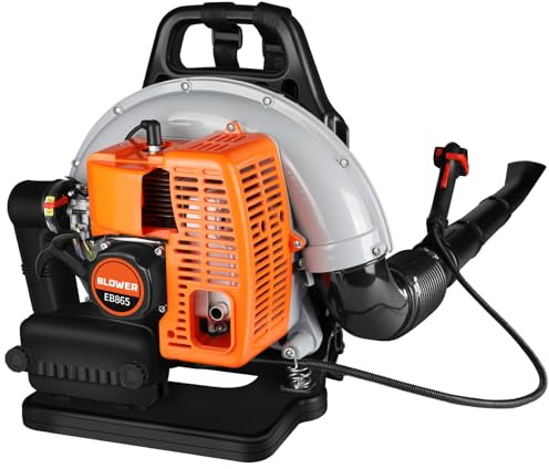 LabTEC Soffiatore a foglia 63CC Gasline EB865 per pulire terrazze, foglie, tagliare prato, soffiare, triturare, rimuovere la polvere e rimuovere la neve.