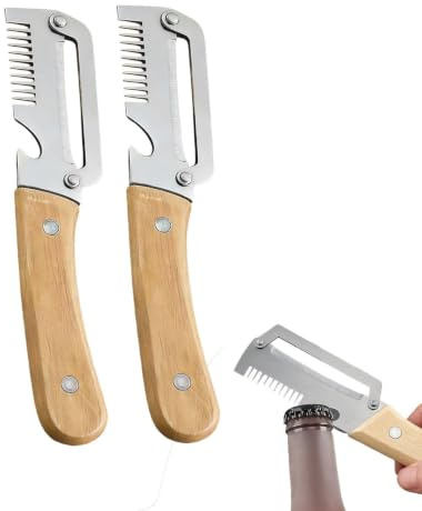2 Piezas Pelador De Verduras Multifuncional, Pelador De Verduras De Acero Inoxidable con Mango, Peladors De Frutas con Abrebotellas, Utensilio De Cocina para Pelar Frutas Preparar Ensaladas
