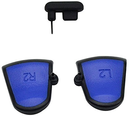 L2 R2 Trigger Extenders Buttons with Dustproof Plug for PS4 PS4 Slim Pro Controller Blue