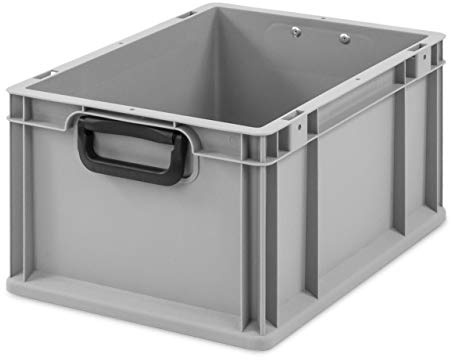 aidB Transportbox NextGen Portable Duo Eurobox mit handlichen Koffergriffen 400x300x220 mm, Transportkoffer mit Griffen