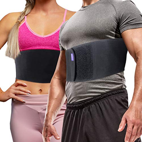 Ceinture Thoracique par Everyday Medical I Bandage de Compression des Côtes au Fibre De Charbon De Bambou I Support des Côtes pour Hommes et Femmes I Broken Ribs Support Brace I Rib Belt I S/M