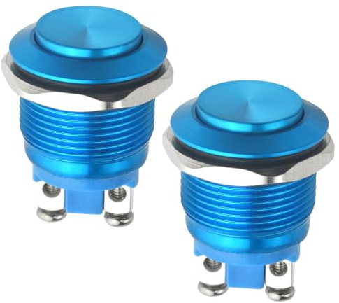 WMYCONGCONG 2 PCS 19mm wasserdichter Metall-Druckknopfschalter High Head 3A / 12-250V SPST 1NO für Fahrzeugmodifikationsschalter