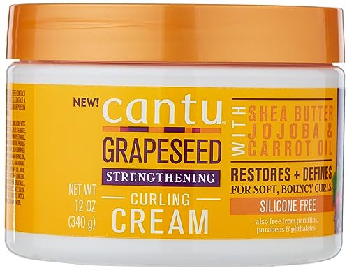 CANTU - Crema de Rizos Fortalecedora - Semilla de Uva - Hidratación y Definición - Ideal para Cabello Rizado, 340 g
