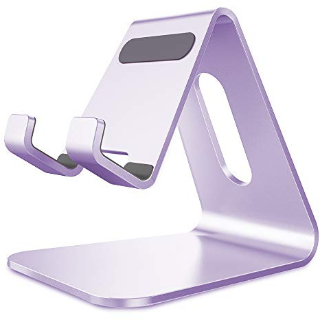Lucrave Handy-Ständer, Halterung, Aluminium-Desktop-Ständer, kompatibel mit Switch, Allen Smartphones, iPhone 17 16 15 14 13 12 Mini Pro Max Xs Xr X Se 8 7 6 6s Plus SE 5 5s, Violett