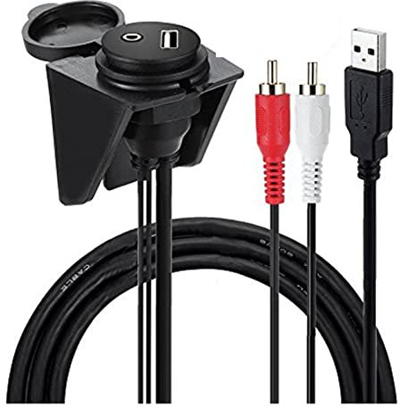 Cable de Auriculares Adecuado USB A Jack 3.5 mm RCA Adaptador de Enchufe de Cable Hembra a 2 X RCA 3. 5mm Jack Cable Hembra USB AUX Splitter de extensión Thunderbolt 3 Centro