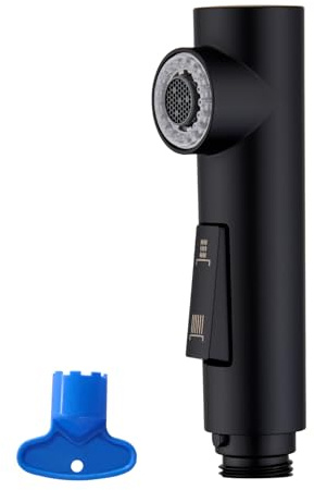 CREA Küchenarmatur Brausekopf Ersatzteil, G1/2 Anschluss 2-Funktion Sprühkopf Ersatzdüse, Armatur Wasserhahn Küche Ersatzkopf, Schwarz