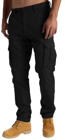 westAce Mens Cargo Combat Work Trousers Casual Pants with Knee Pad Pockets Workwear 100% Cotton Trousers