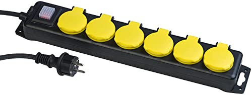 revolt Outdoor Steckerleiste: Schaltbare 6-fach-Outdoor-Steckdosenleiste, bis 3.680 Watt, IP44 (Mehrfachsteckdose außen, Verlängerungskabel, Werkzeug)
