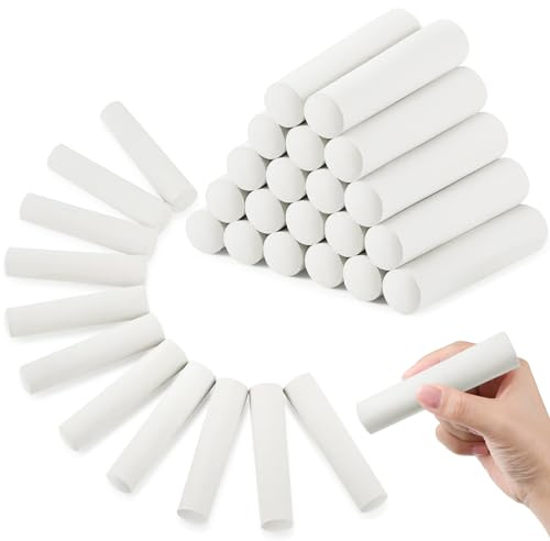 Fulmoon 40 Pcs Jumbo Sidewalk Chalk Outdoor Art Non Toxic Large Washable Street Chalk for Adults Drawing Painting (Round,White)