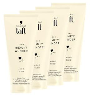 Schwarzkopf Taft Beauty Wunder 4-in-1 Fluid (4x 100 ml), Anti-Frizz-Fluid, verleiht ein gepflegtes Haargefühl, macht das Haar geschmeidig und sorgt für ein natürlich glänzendes Haarstyling