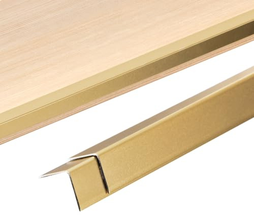 sourcing map 3Pcs Wall Corner Protector, 35.4Lx0.79W Self-Adhesive Corner Guards, Aluminum Alloy Peel and Stick Edge Protector Molding Trim for Wall Door, Rose Gold