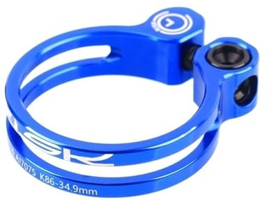 SkyjOy Sattelklemme 31,8mm 34.9mm Ultraleicht Fahrradsitz Postklemme 3 Farben Aluminiumlegierung Fahrrad Sattelstütze Klammern MTB Sitzklemmclip Sattelkloben (Color : 34.9mm Blue)