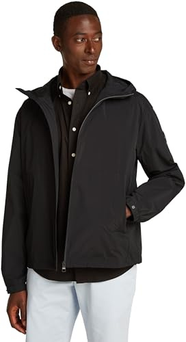 Tommy Hilfiger Uomo Giacca a Vento Branded Hooded Sportiva, Nero (Black), M