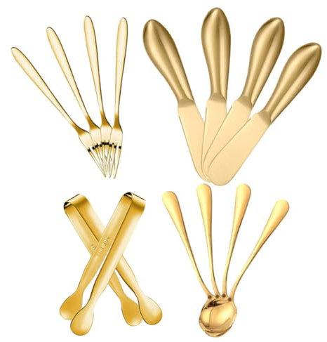 COLLBATH Edelstahl Küchenwerkzeuge Satz Mit Butterstreichmesser Käsegabel Und Dessertlöffel Für Käse Butter Und Kaffee Mehrzweck-haushalts-set