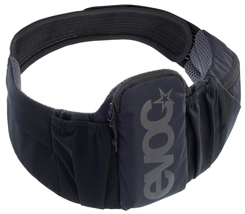 EVOC Trail Belt Hüfttasche, Gürteltasche (für Smartphones bis 6,4 Zoll, ergonomisches Design, AIR Tune System, Flexibler AIRO Flex Hüftgurt), Schwarz