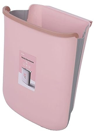 Cabilock Poubelle De Cuisine Pliable Plastique Pour Voiture Et Maison Boîte De Rangement Contenant De Déchets Rose