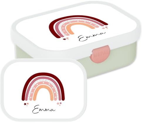 Mepal Personalisierte Brotdose mit Namen - Bento Lunchbox für Kinder - Regenbogen - Geeignet für bis zu 4 Butterbrote - BPA-frei & Spülmaschinenfest - 750 ml - Grün