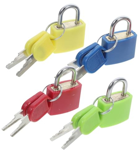 HOMOCONO 4 Stück Mini-metallschlösser Mit Schlüsseln Kleine Vorhängeschlösser Gepäckschlösser Für Reise Schule Fitnessstudio Laptop-tasche Rucksack Koffer