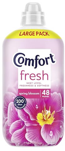 Comfort Fresh Spring Blossom Fabric Conditioner Softener with Motion-Activated Fragrance Technology 100 Days of Freshness 48 washes (1.44 L)