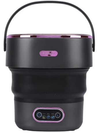 Lavadora Portátil 13L, Lavadora de Lavandería de Gran Capacidad Plegable, Lavavajillas de Viaje Automáticas de 40 W con Manguera de Drenaje, para el Hotel de (Enchufe de la UE)