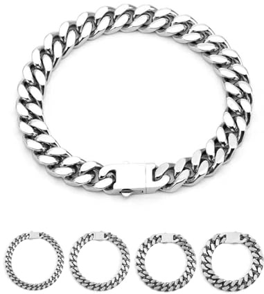 Inscca Armband Silber Damen Edelstahl Armband Herren Cuban Armbänder 7/9/11/13 mm Kubanischer Panzerkette für Männer 19/21/23 cm Geschenk Vatertag Valentinstag Jahrestag