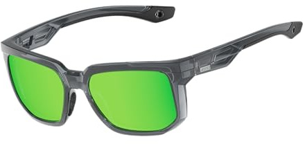 ATTCL polariserade solglasögon män fiske: Okrossbar TR90 PC-lins lätt UV400-skydd säker för körning golf sport, Uppgradering-2238b-klar grå-grön lins (speglad), Medium