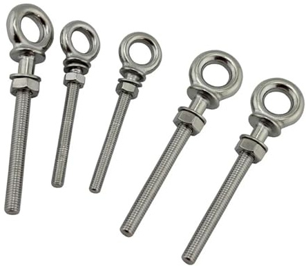 tornillo con argolla Perno de ojo de elevación de hombro largo de acero inoxidable con tuerca M6 M8 M10 for elevación de cable de acero(1PCS,M10)