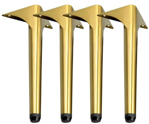 Generisch Schwarz/Goldene, Robuste Metall Tischgestell, 600 Kg Tragkraft, Konische Möbelbeine Für Nachttische Und Schreibtische Mit Anti-Rutsch-Pads, Schraubendreher Und Schrauben(Gold,33cm/13in)