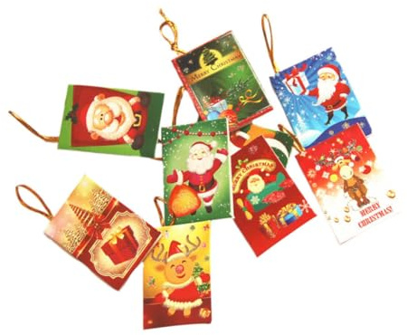 MOTHNUR 50 Stück Kleiner Weihnachtskarten aus Papier mit Wunschkarten für Weihnachtsbaum Hänge Deko Grußkarten für Familie Freunde Mitarbeiter