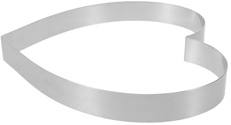 Mobestech Moule à Gâteau de Cœur 25 CM en Acier Inoxydable Cercle Pâtisserie Hauteur 3 CM Emporte-Pièce pour Desserts Mousse Pâtisseries DIY Ustensile la Cuisine Antiadhésif pour