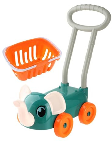 BEALIFE Simulation de Chariot de Courses pour Enfants - Jeu rôle éducatif et Amusant - Idée Cadeau Originale - Faire Semblant Faire Ses Courses avec des Petits Pains , Vert , 20 x 35 x 45 cm