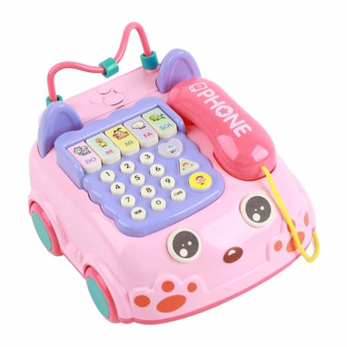 Generic Leksakstelefon Pedagogisk Babytelefon Barn ABS Material Simulering Pedagogisk Telefon för Småbarn Bärbar Rosa eller blå (Rosa)