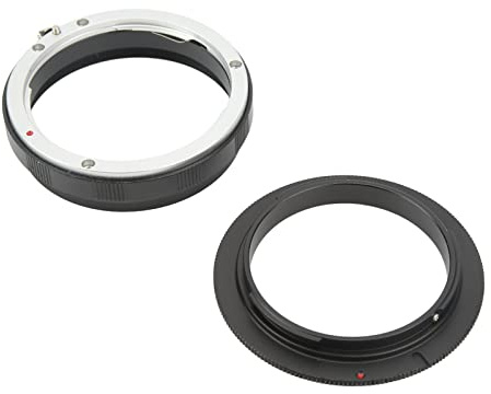Tbest ADATTATORE MACRO INVERSO ATTACCO OBIETTIVO POSTERIORE PROTEZIONE E COPERCHIO FILETTO EF 58MM KIT FOTOCAMERA
