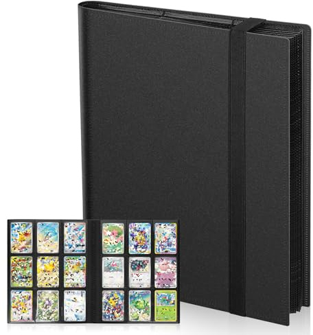 Euqvunn Trading Card Binder, Side-loading Card Album, 24 Pages 432 Pockets Card Folder, Double-sided Storage Card Book Card Collection Binder for TCG,MTG,Sports Cards (black)