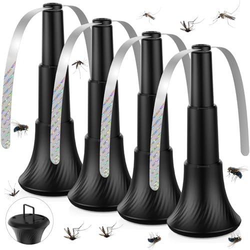 4 Pezzi Efficace Repellente per Mosche, Zanzare, Vespe e altri Insetti Ventaglio Repellente per Mosche Pieghevole e Appeso, Ideale per l'Esterno, i Ristoranti e i Balconi