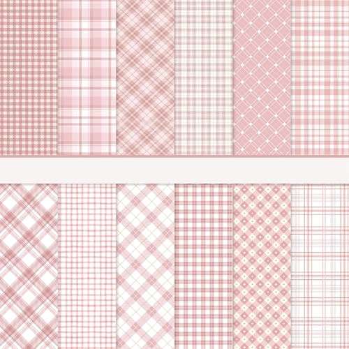MerwDeeyt 36 Blat Scrapbook Papier 30x30 cm Bastelpapier mit Muster (Rosa) | Doppelseitiges Motivpapier Bunt Dekorpapier für Journal Scrapbooking Fotoalbum Dekoration