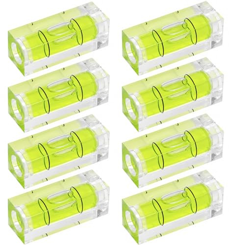 8 unidades Mini nivel de burbuja, nivel de burbuja cruzado, nivel de burbuja autoadhesivo, equilibrio de agua para camping, caravanas, cámaras, estanterías, nivelación precisa