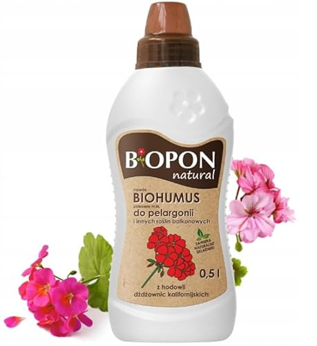 Concime liquido per gerani piante fiorite 0,5L - con humus di lombrico organico