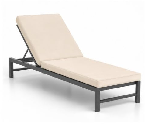 PTKG Auflagen für Gartenliegen Waschbarem Bezug Deckchair Auflage | Wasserfest,Hochdichter Schaumstoff,Antirutsch,mit ReißVerschluss,mit Griff,for Liegestuhl Holz Balkon Liege