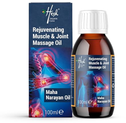 Hesh Maha Narayan Oil for Joint Pain Relief | Turmeric Massage Oil for Muscle Pain Relief | MahaNarayana Oil for Sports Massage | Arthritis Pain Relief & Back Pain with 26+ Ayurvedic Herbs |1x100 ml