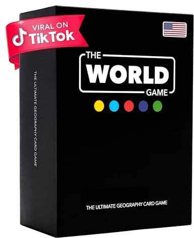 The World Game - Geography Card Game - Educational Games for Kids, Family and Adults - Cool Learning Gift Idea for Teenage Boys & Girls 8-12 with Map