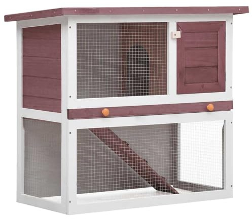 vidaXL Holz Kaninchenstall 1 Tür Braun Hasenstall Kaninchenkäfig Hasenkäfig