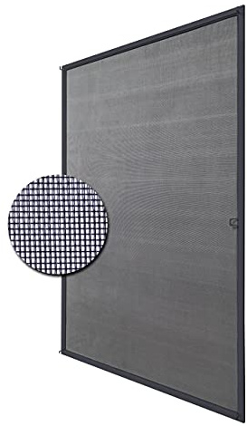 Deco4Me Fliegengitter Fenster mit Rahmen - Grau, 130 x 150 cm, individuell kürzbar - Mückenschutz u. Insektenschutz Fenster ohne Bohren - Fliegenschutz, Fenstergitter, Mückennetz, Insektengitter